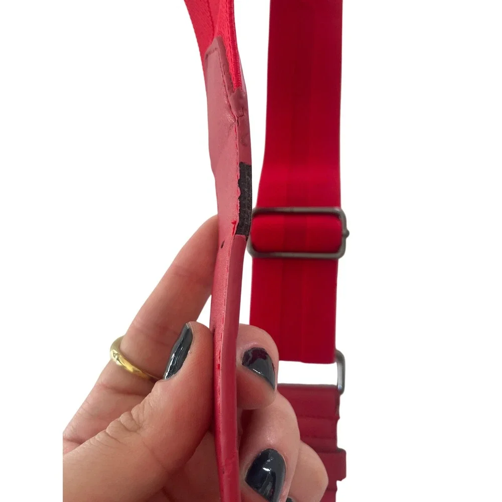 Nike Baseball Softball Belt Red Adjustable Elastic Swoosh Logo Sports